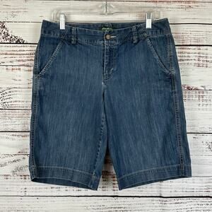 Womens 2011 Eddie Bauer Denim Trouser Bermuda Short Casual Medium Wash  Sz 8